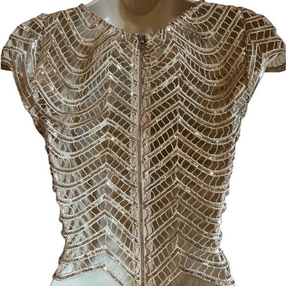 Lovesong women's top with gold sequins and back zipper size S - Picture 4 of 9